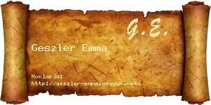 Geszler Emma névjegykártya